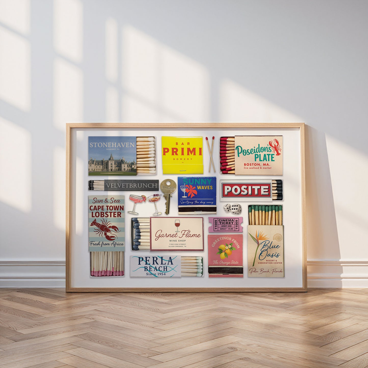 Horizontal Matchbook Print | Custom Digital Matchbox Art for Couples or Friends