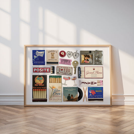Personalized Matchbook Poster | Unique Anniversary Gift